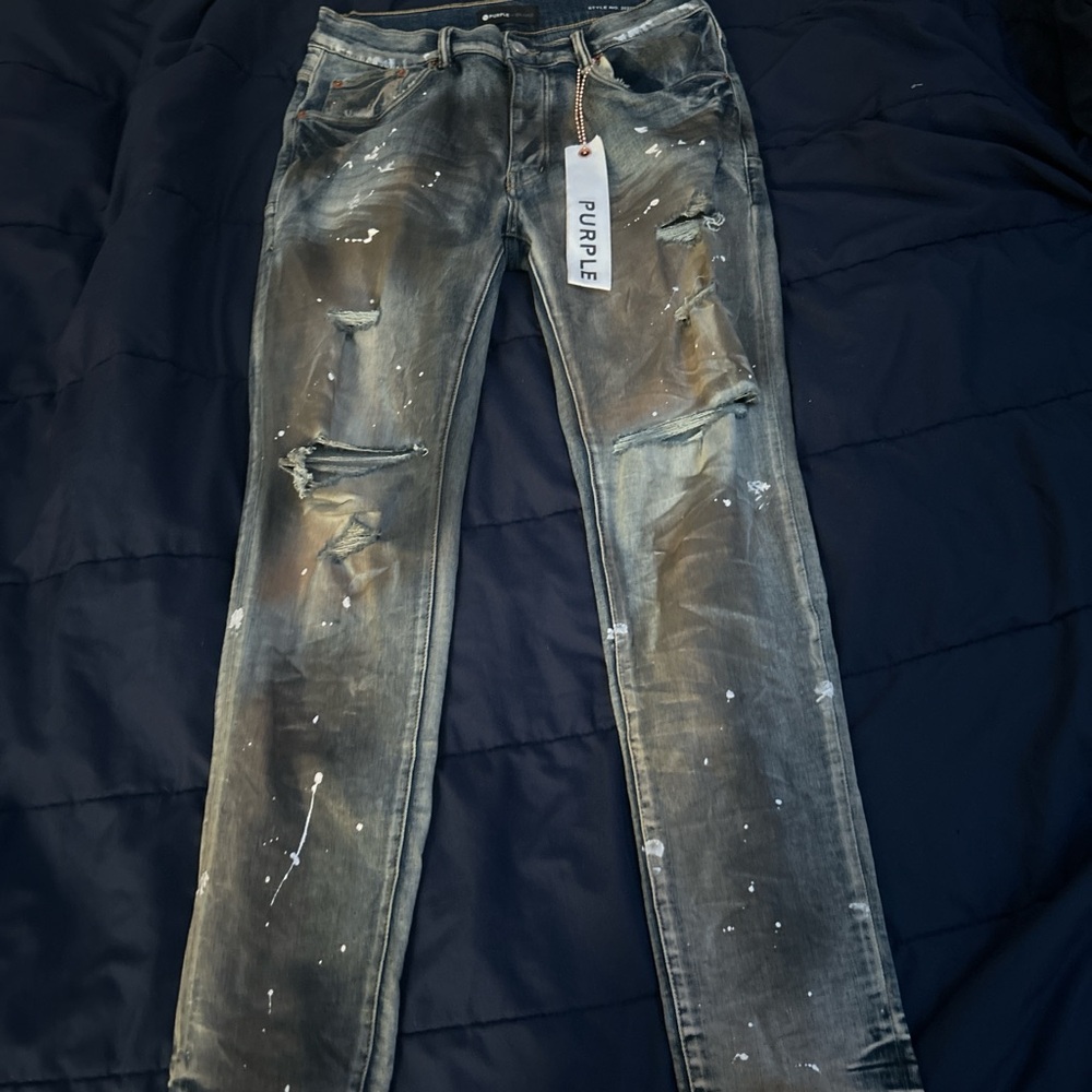 Men's Skinny Jeans - Distressed Black